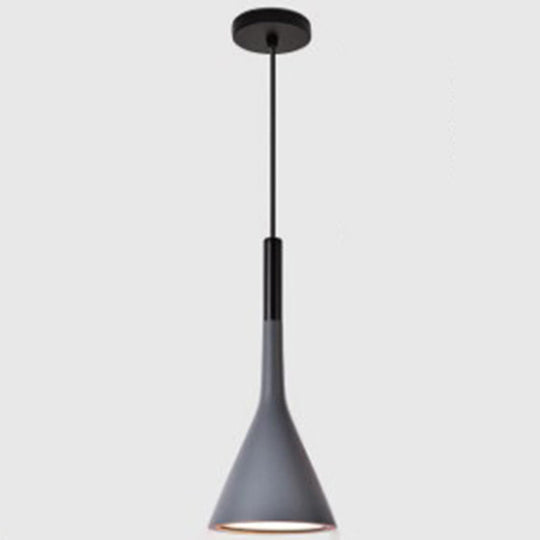 Nordic Modern Resin Tapered Hanging Light: Stylish 1-Light Pendant Lamp For Restaurants Grey