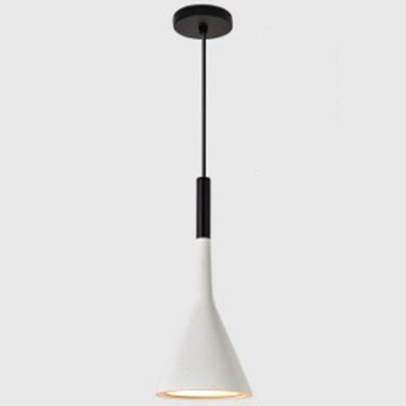Nordic Modern Resin Tapered Hanging Light: Stylish 1-Light Pendant Lamp For Restaurants White