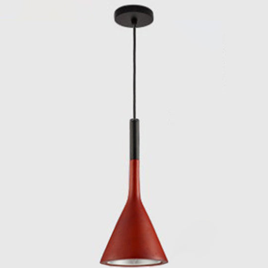 Nordic Modern Resin Tapered Hanging Light: Stylish 1-Light Pendant Lamp For Restaurants Red