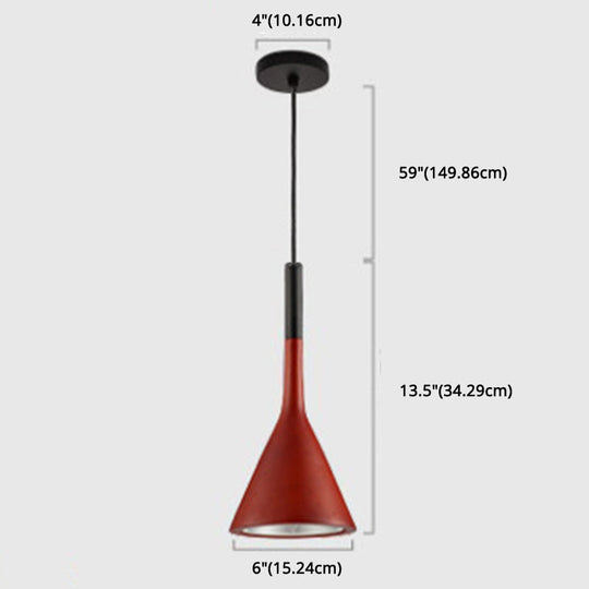 Nordic Modern Resin Tapered Hanging Light - Stylish 1-Light Restaurant Pendant Lamp