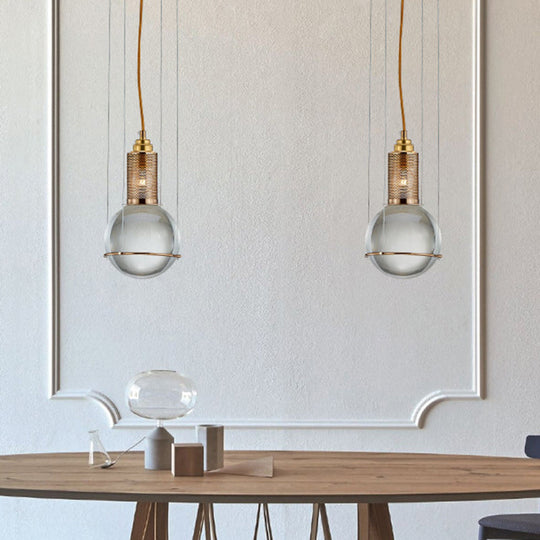 Modern Minimalist Crystal Pendant Light - Globe Shade For Living Room Hanging
