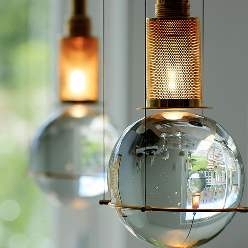 Modern Minimalist Crystal Pendant Light - Globe Shade For Living Room Hanging