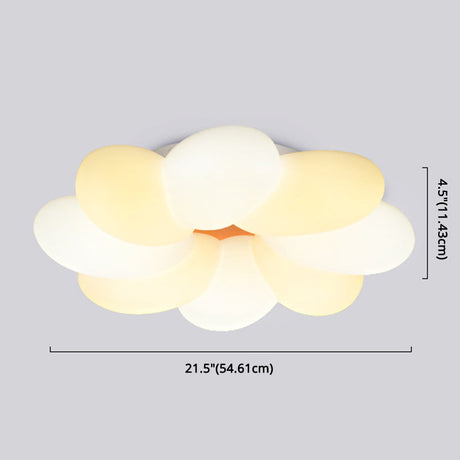 Kids Flower Flush Mount Lighting - 1 Light Plastic Ceiling Fixture For Girls Bedroom
