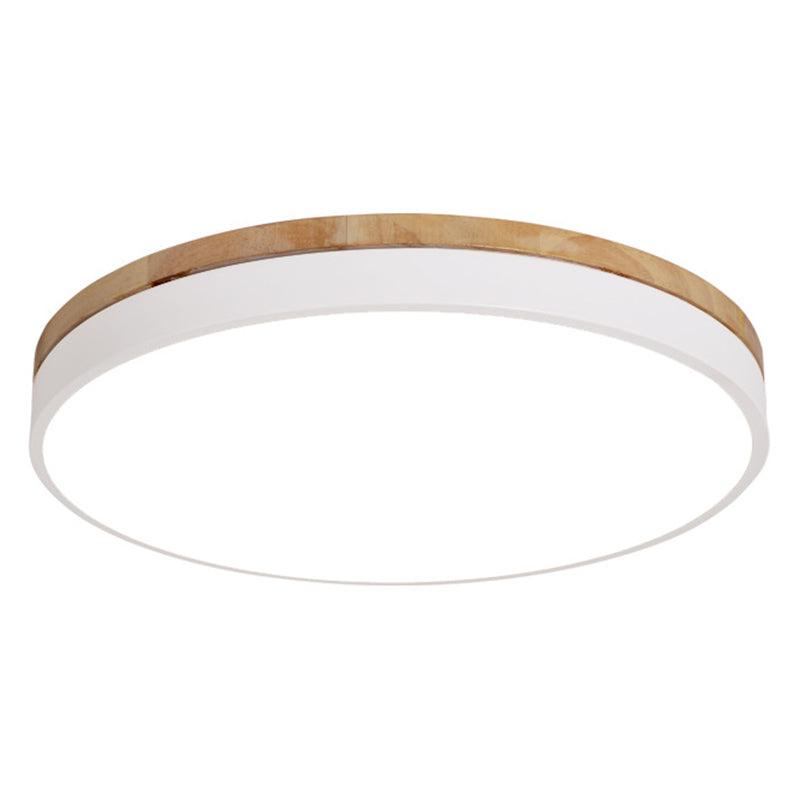 Minimalistic Flush Mount Ceiling Light - 1 Acrylic Disk Design White / 16’