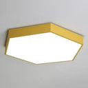 Minimalist Hexagon Flush Mount Ceiling Light Fixture With Acrylic Finish - 1 Yellow / 16’ White