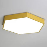 Minimalist Hexagon Flush Mount Ceiling Light Fixture With Acrylic Finish - 1 Yellow / 16’ White
