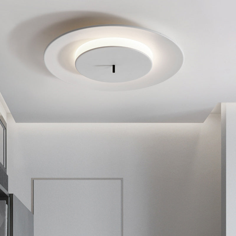 Nordic Acrylic Circle Flush Light: Stylish Ceiling Fixture For Bedrooms White / 12