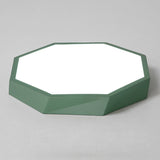 Contemporary Acrylic Flush Mount Ceiling Light For Bedroom - Faceted Chandelier Green / 16.5’