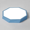 Contemporary Acrylic Flush Mount Ceiling Light For Bedroom - Faceted Chandelier Blue / 16.5’