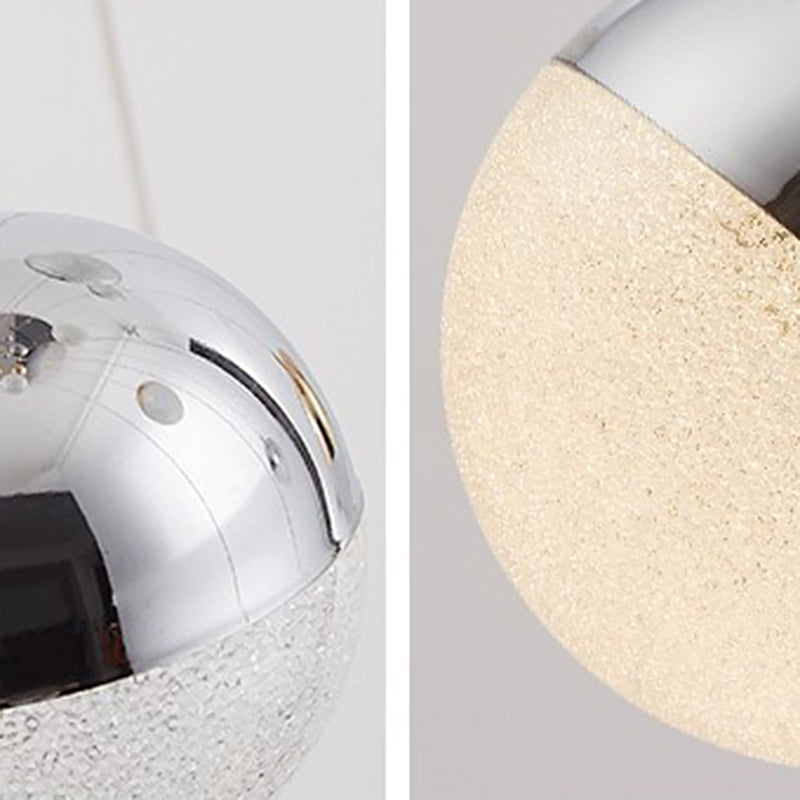 15-Head Silver-Gold Globe Multi Pendant Light - Minimalist Acrylic Bubble Hanging Fixture