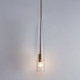 Modern Shaded Crystal Pendant Light - Simplicity Block Design Brass Ceiling Fixture