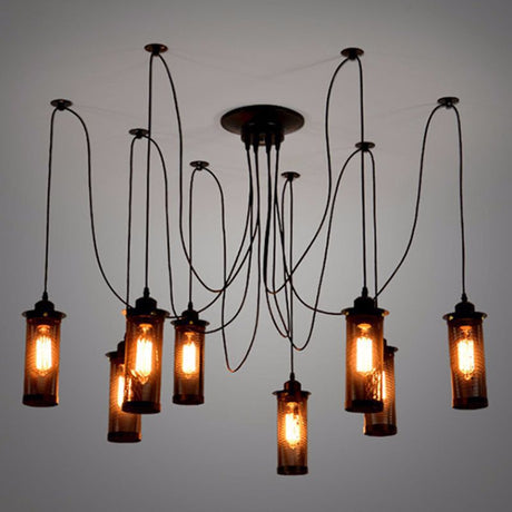 Black Metal Mesh Hanging Lantern Pendant Light - Industrial Style For Cafes 8 /