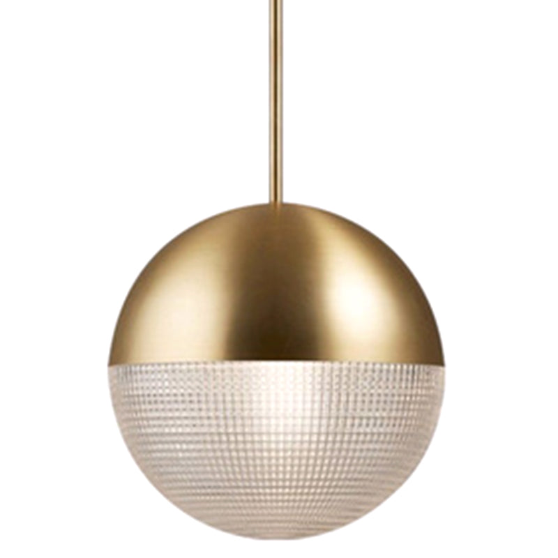 Contemporary Hemispherical Glass Pendant Light with Frosted Metal Lamp Body - Ideal for Aisle Bar, 1-Light Hanging Lamp