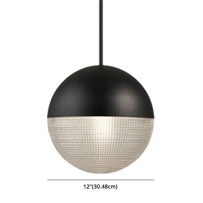 Modern Hemispherical Glass Pendant Light With Frosted Metal Lamp Body - Ideal For Aisles And Bars