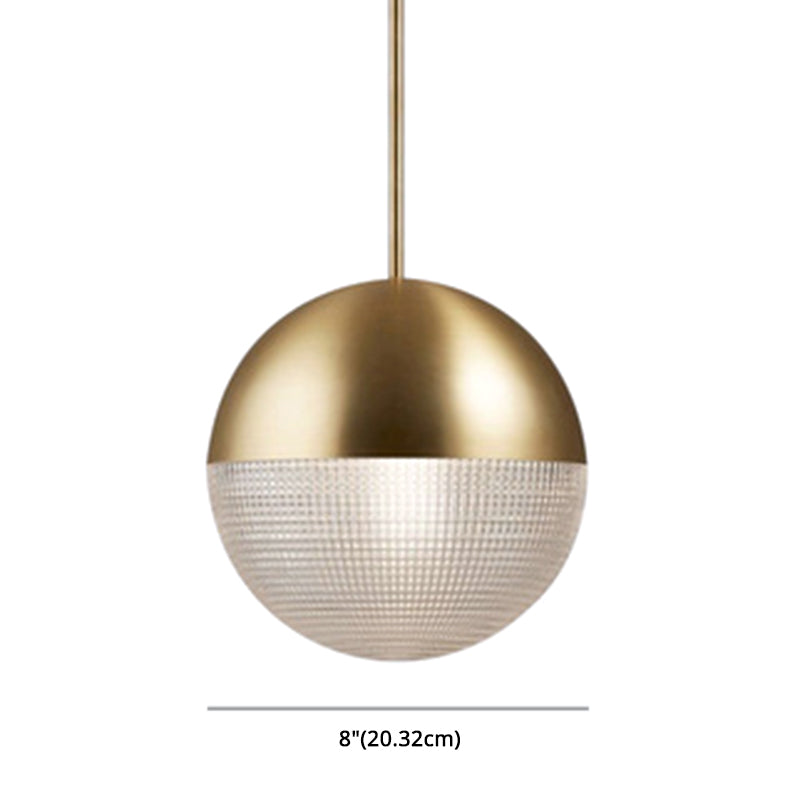 Contemporary Hemispherical Glass Pendant Light with Frosted Metal Lamp Body - Ideal for Aisle Bar, 1-Light Hanging Lamp