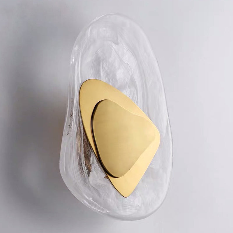 Modern Nordic Sconce: Luxury Glass Wall Mount Light Fixture For Bedroom Metallic / Warm