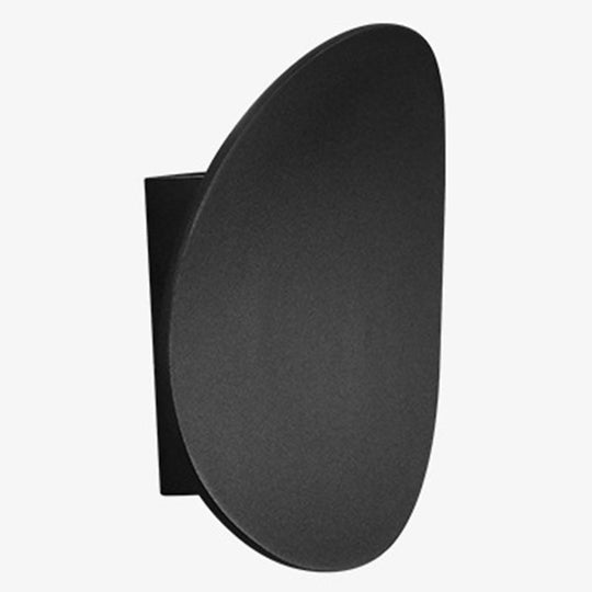 7W Led Round Wall Sconce - Modern Style Bedroom Lighting Black / Natural