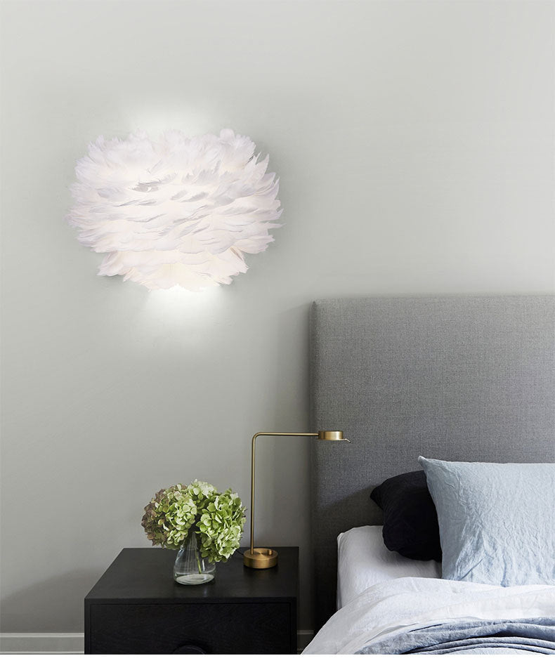 Modern Feather Wall Lamp: Stylish Ambient Lighting For Living Room & Bedroom Decor