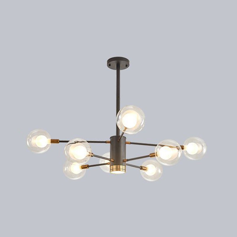 Minimalist Glass Chandelier With Clear Ball Shade - Modern Style Pendant Light For Living Room 8 /