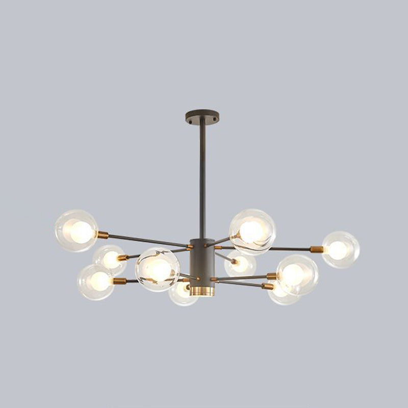Minimalist Glass Chandelier With Clear Ball Shade - Modern Style Pendant Light For Living Room 10 /