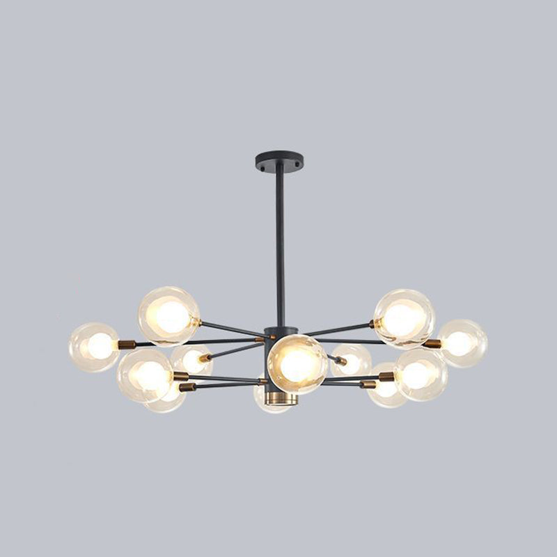 Minimalist Glass Chandelier With Clear Ball Shade - Modern Style Pendant Light For Living Room 12 /