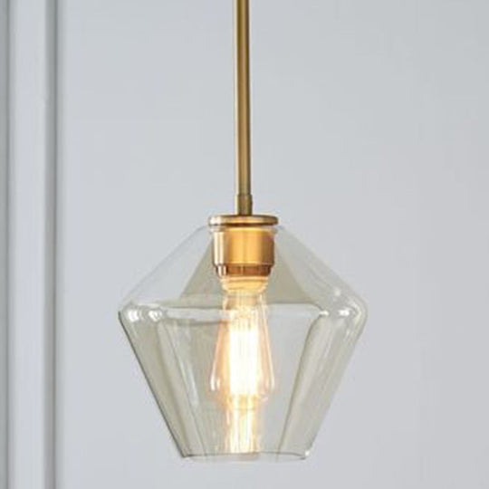 Minimalist Cup-Shaped Ceiling Pendant Light With Glass Shade Champagne / 9