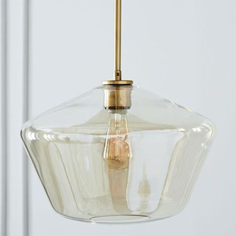 Minimalist Cup-Shaped Ceiling Pendant Light With Glass Shade Champagne / 12