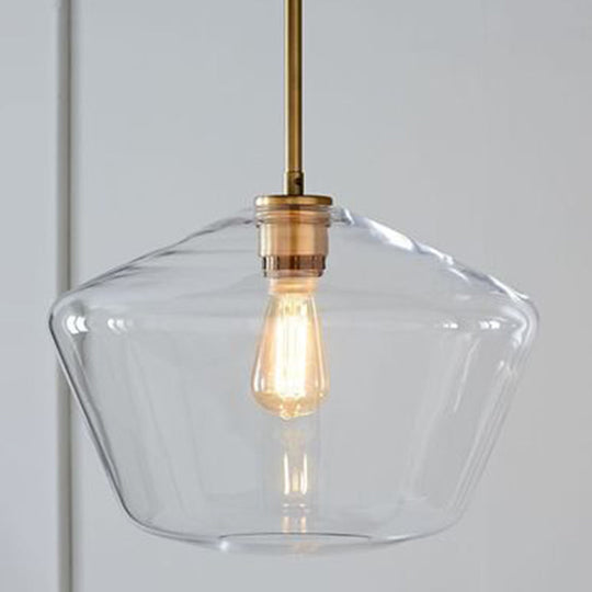 Minimalist Cup-Shaped Ceiling Pendant Light With Glass Shade Clear / 12