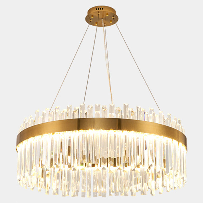 Contemporary Led Pendant Lamp With Crystal Shade & Gold Finish / 16