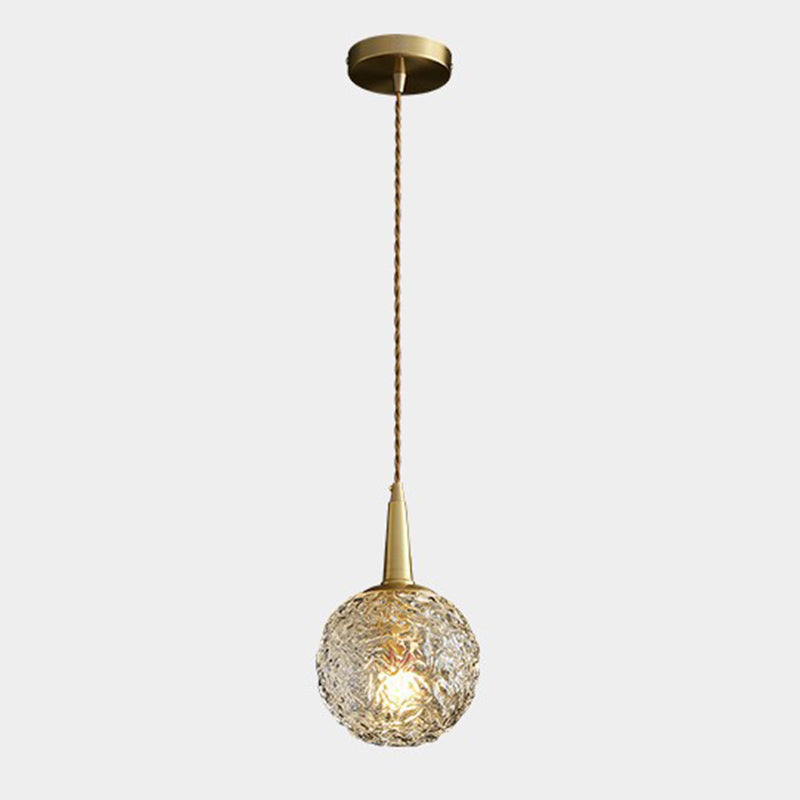 Modern Gold Crystal Pendant Ceiling Light Spherical Suspension Lamp