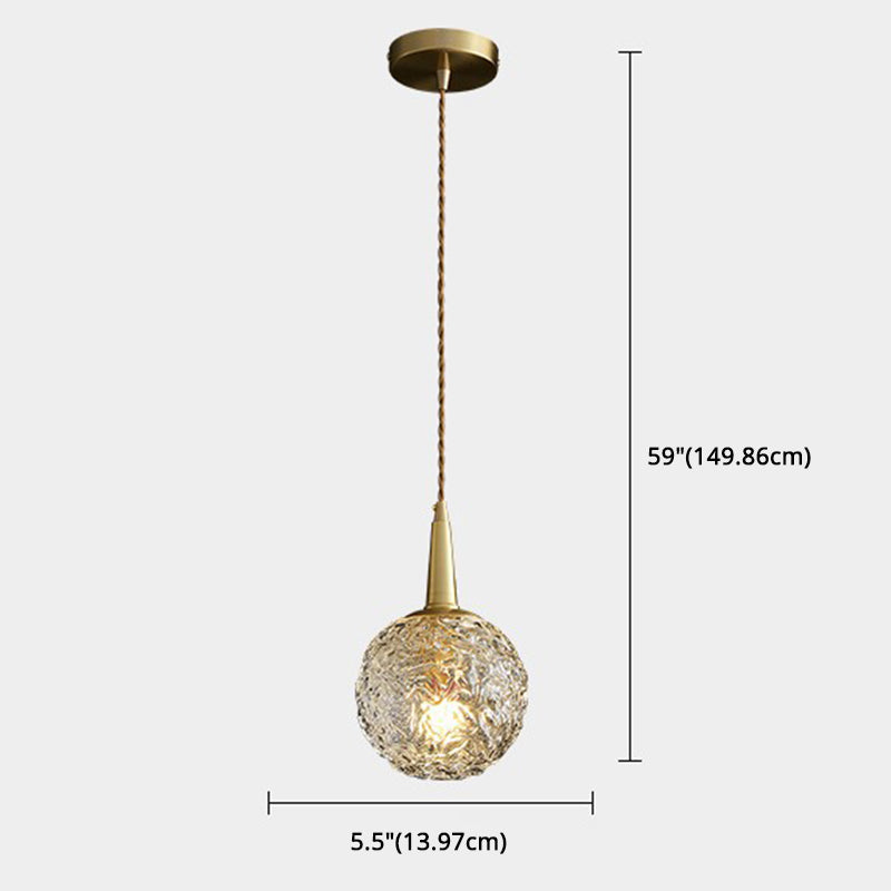 Modern Gold Crystal Pendant Ceiling Light Spherical Suspension Lamp