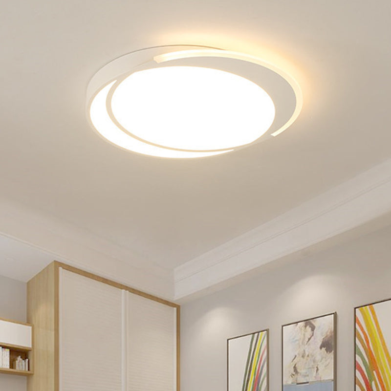 Minimalistic Led Circle Flushmount Ceiling Light - Acrylic White Lamp