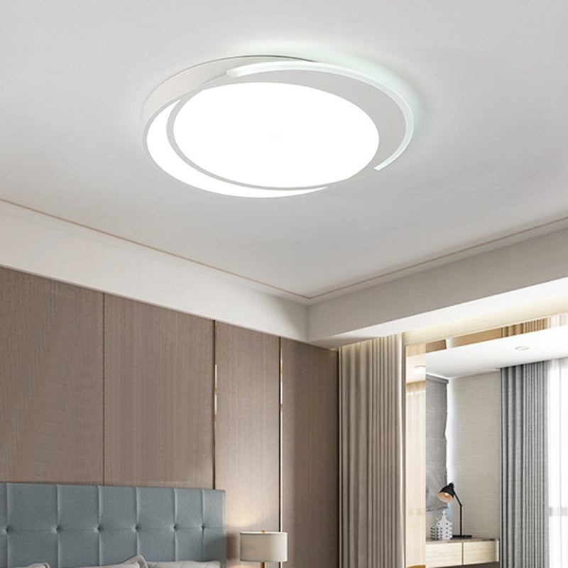 Minimalistic Led Circle Flushmount Ceiling Light - Acrylic White Lamp / 16