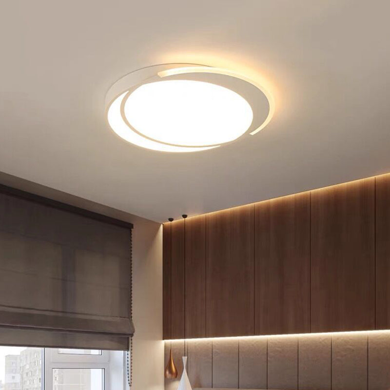 Minimalistic Led Circle Flushmount Ceiling Light - Acrylic White Lamp / Warm 16