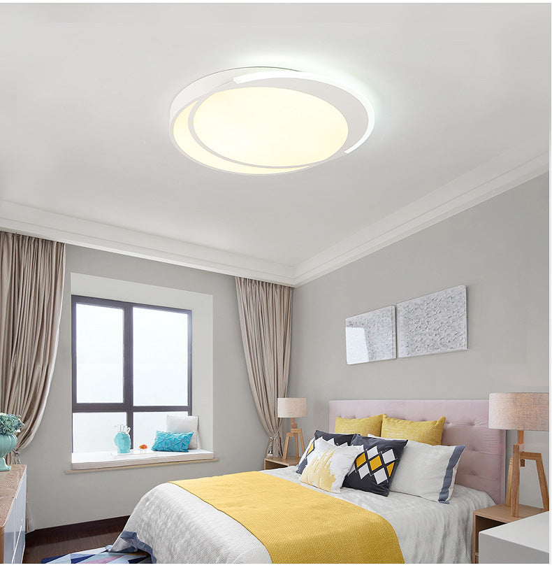 Minimalistic Led Circle Flushmount Ceiling Light - Acrylic White Lamp