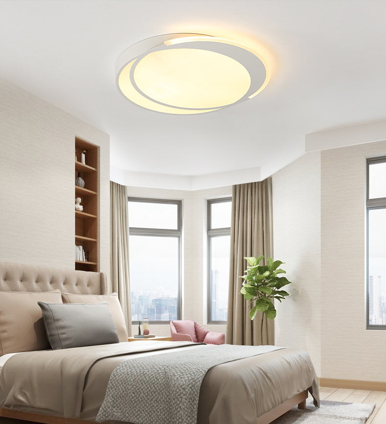 Minimalistic Led Circle Flushmount Ceiling Light - Acrylic White Lamp