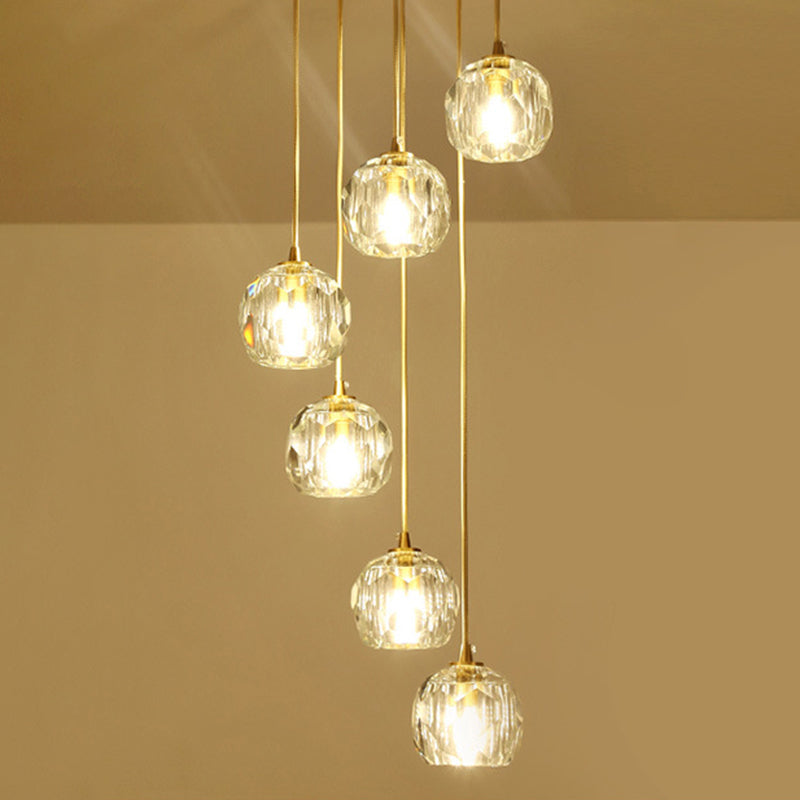 Gold Crystal Pendant Light - Modern Style Hanging Fixture