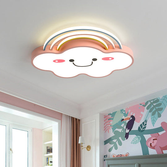 Contemporary Pink Rainbow & Cloud Led Ceiling Lamp - Acrylic Flushmount Light
Note: Seo Optimization