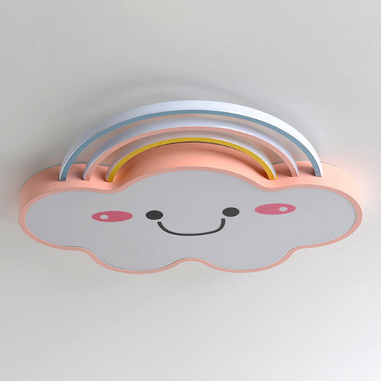 Contemporary Pink Rainbow & Cloud Led Ceiling Lamp - Acrylic Flushmount Light
Note: Seo Optimization