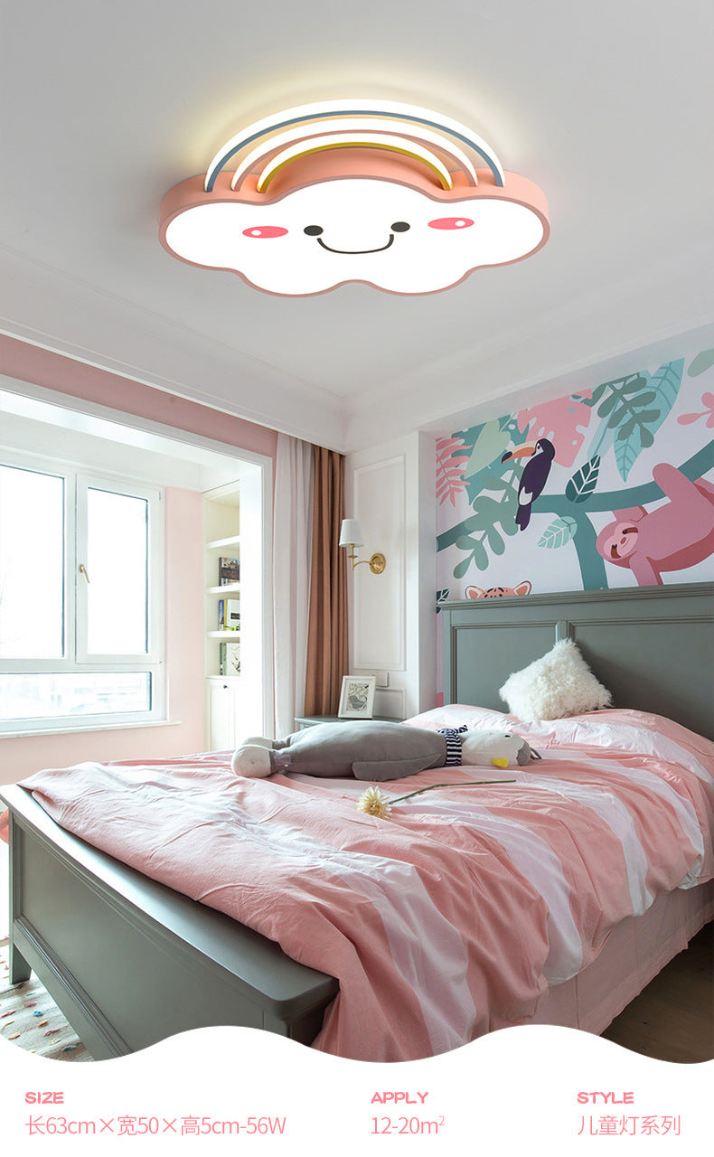 Contemporary Pink Rainbow & Cloud Led Ceiling Lamp - Acrylic Flushmount Light
Note: Seo Optimization