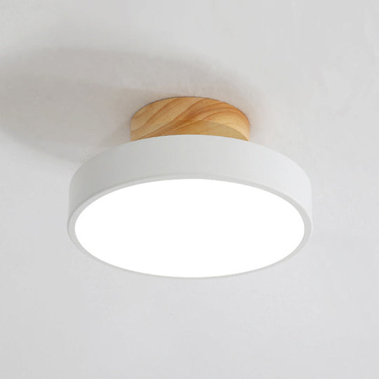 Modern Led Acrylic Circle Flush Mount Ceiling Light Fixture White