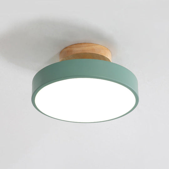 Modern Led Acrylic Circle Flush Mount Ceiling Light Fixture Green