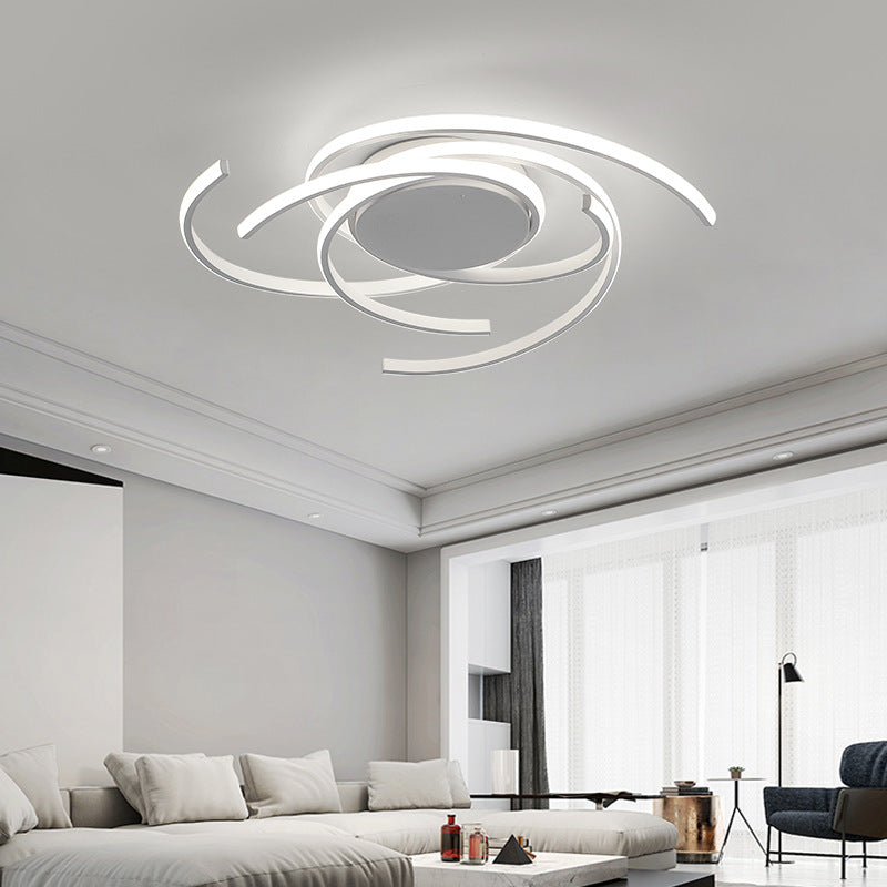 Modern Metal Spiral Flush Mount Led Ceiling Light For Bedrooms White / Natural 22