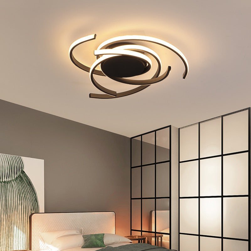 Modern Metal Spiral Flush Mount Led Ceiling Light For Bedrooms