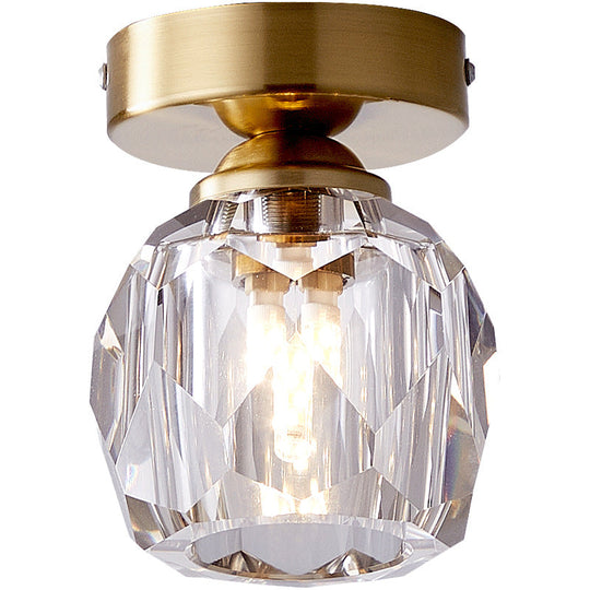 Modern Gold Pineapple Crystal Flush Mount Ceiling Light - Stylish Flushmount Lighting