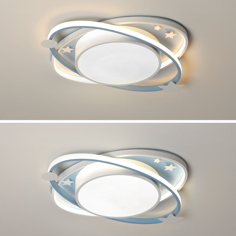 Contemporary Acrylic Flush Mount Ceiling Light For Bedroom - Planet