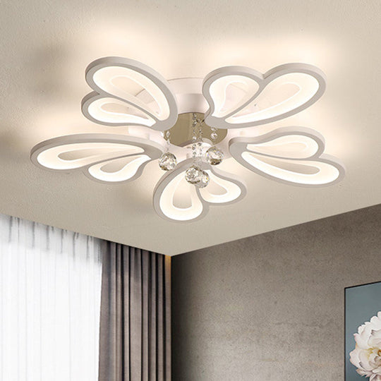 Contemporary Floral Flushmount Ceiling Light For Living Room Décor