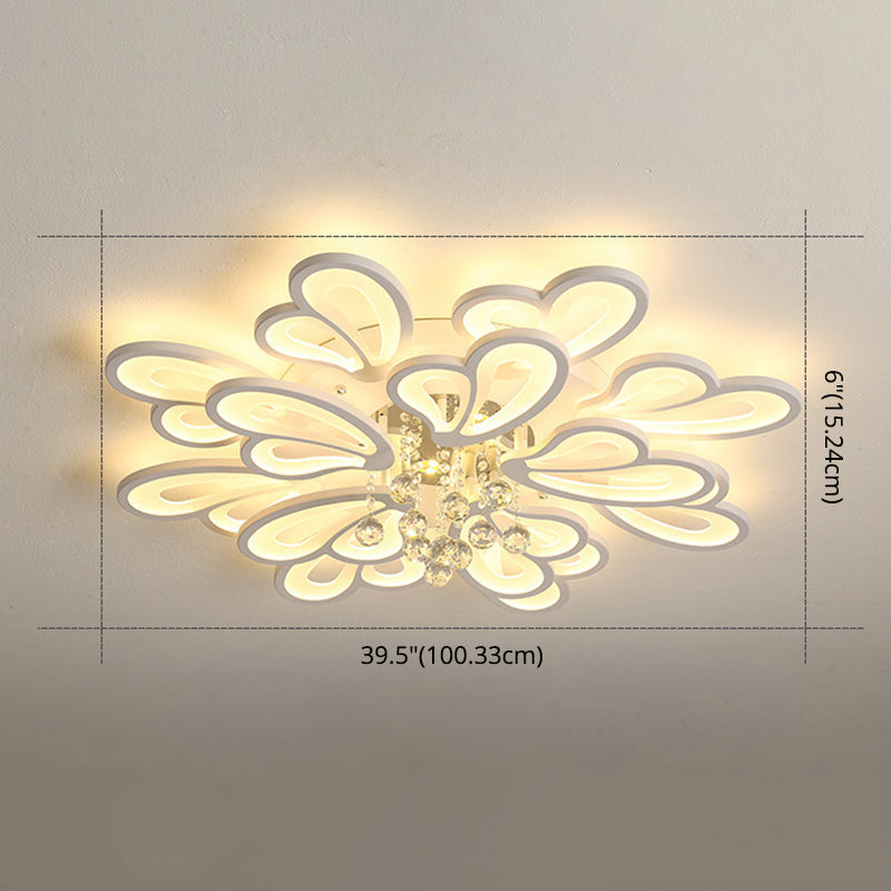 Contemporary Floral Flushmount Ceiling Light For Living Room Décor