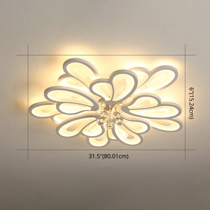Contemporary Floral Flushmount Ceiling Light For Living Room Décor