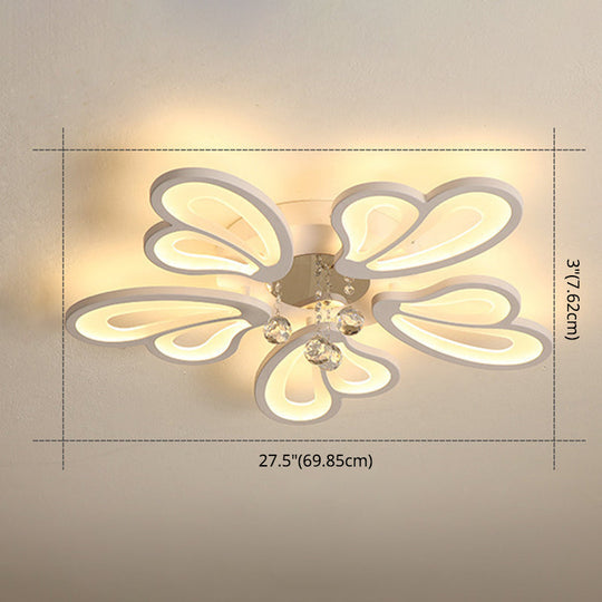 Contemporary Floral Flushmount Ceiling Light For Living Room Décor